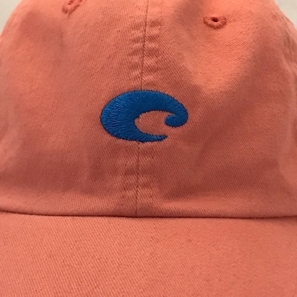 Costa "C" for Costa Rica Adjustable Light Orange Cotton Travel Baseball Cap - Picture 12 of 14